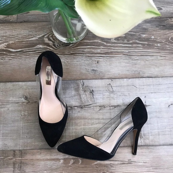 INC International Concepts Shoes - INC Suede Clear Heels | 9